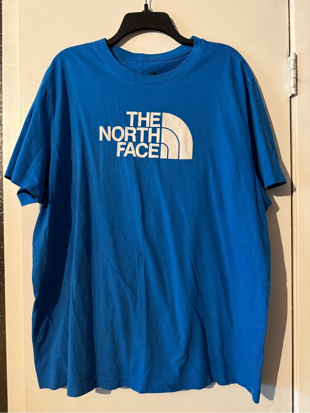 The North Face Men’s Short Sleeve Tee — Blue with White Logo